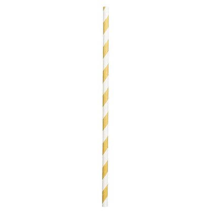 25 Pailles Spirales Or et Blanc - Décoration Fête Élégante