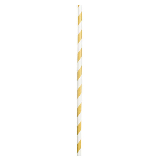 25 Pailles Spirales Or et Blanc - Décoration Fête Élégante
