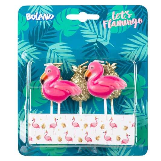 Bougies Flamant Rose Tropical - Lot de 2 Bougies Décoratives
