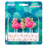 Bougies Flamant Rose Tropical - Lot de 2 Bougies Décoratives