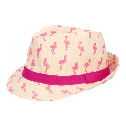 Chapeau Panama Flamant Rose - Accessoire Déguisement Festif