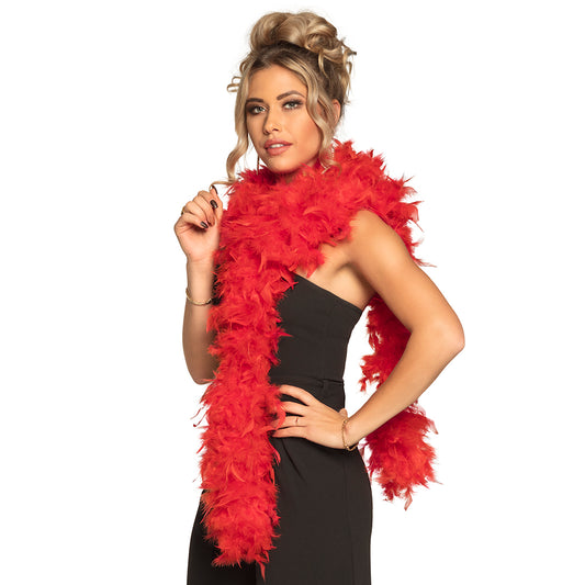 Boa en Plumes Rouge Deluxe - Accessoire Années 20 Cabaret