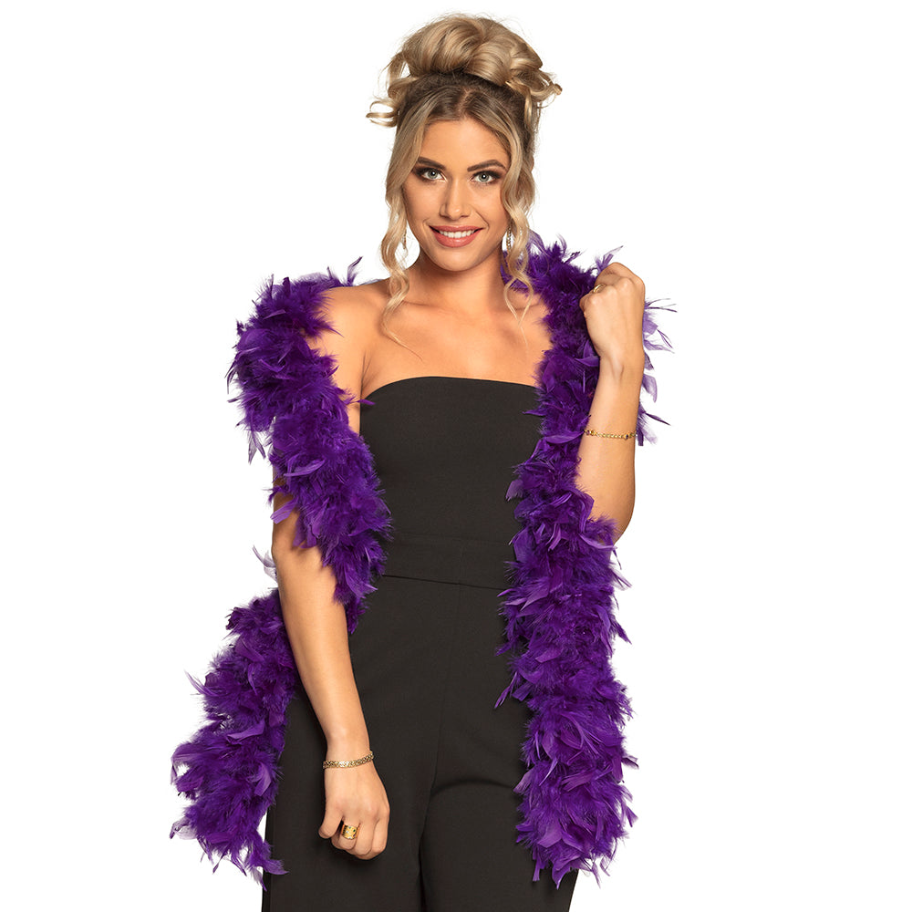 Boa Plumes Violet - Accessoire Déguisement Glamour