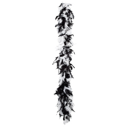 Boa Plumes Noir et Blanc - Accessoire Déguisement Années 20