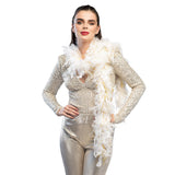 Boa en Plumes Blanc et Or - Accessoire Cabaret Glamour