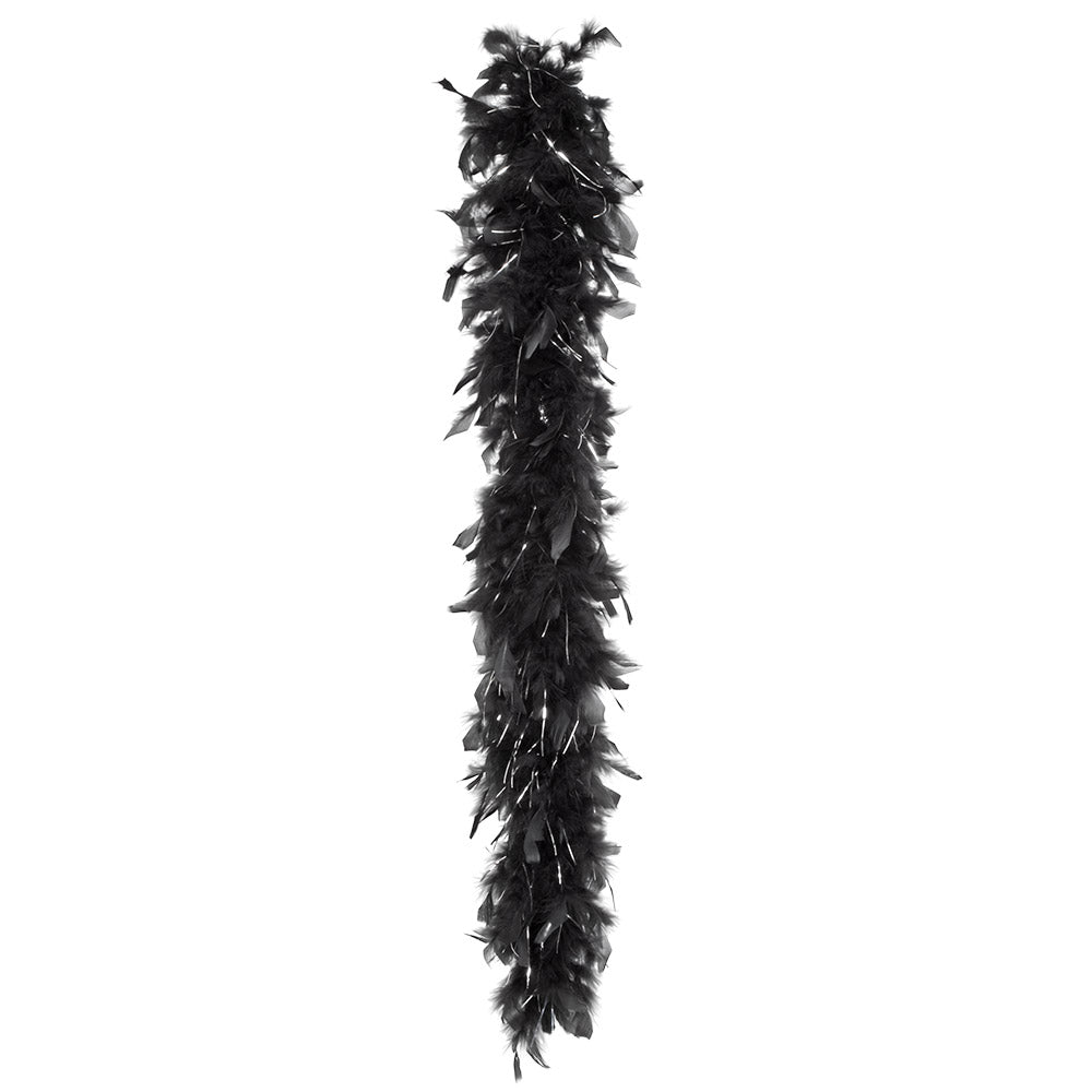 Boa Plumes Noires Luxe - Accessoire Cabaret et Soirée