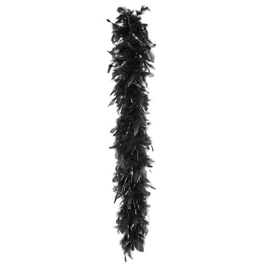 Boa Plumes Noires Luxe - Accessoire Cabaret et Soirée