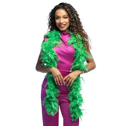 Boa en Plumes Vert Fluo - Accessoire Déguisement Cabaret