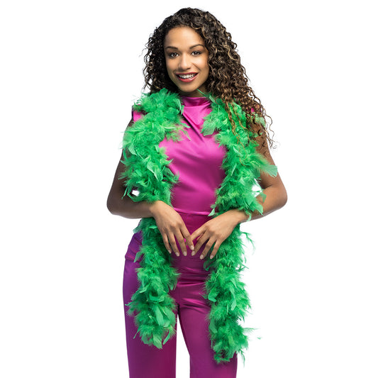 Boa en Plumes Vert Fluo - Accessoire Déguisement Cabaret