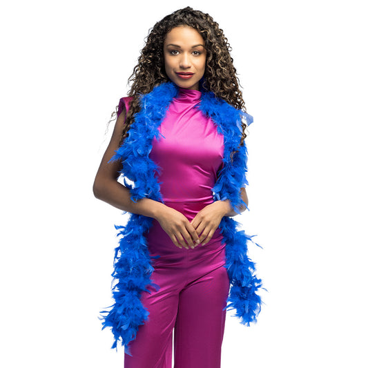 Boa Plumes Bleu Royal - Accessoire Cabaret & Disco