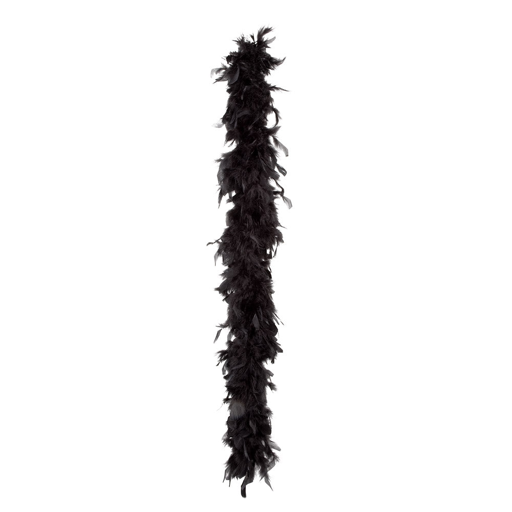Boa Plumes Noires Luxe - Accessoire Déguisement Cabaret