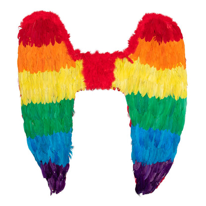 Ailes Arc-en-ciel avec Plumes Multicolores - Déguisement Pride