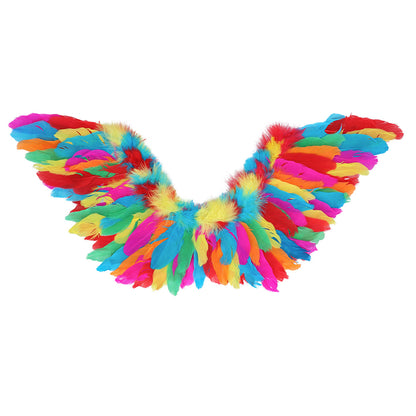 Ailes Plumes Arc-en-Ciel Multicolores - Accessoire Déguisement Fête