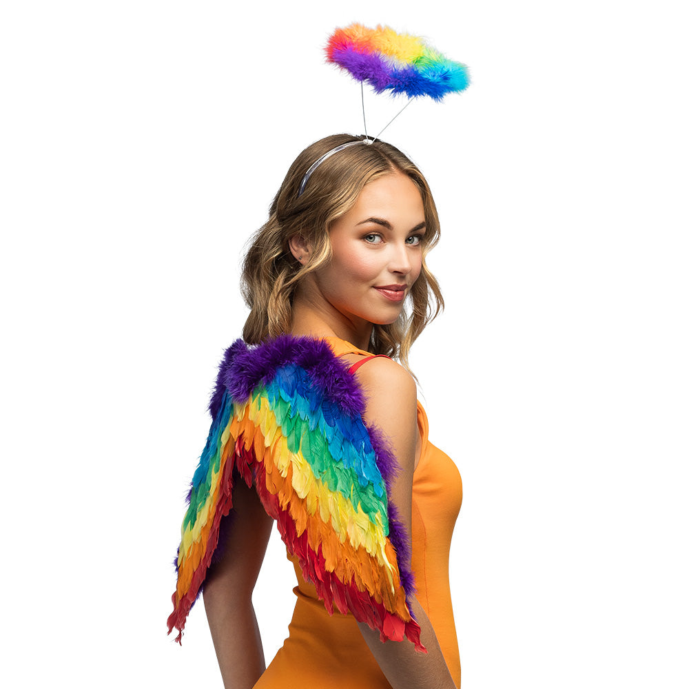 Ailes Arc-en-Ciel Deluxe avec Serre-tête - Déguisement Ange