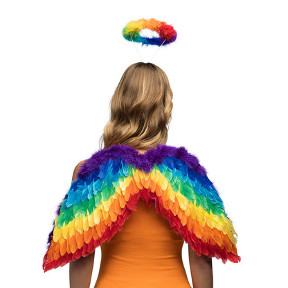 Ailes Arc-en-Ciel Deluxe avec Serre-tête - Déguisement Ange