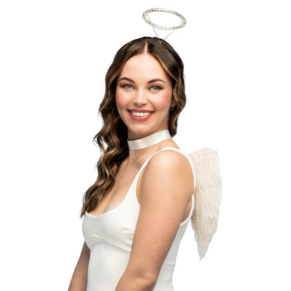 Ensemble Ailes d'Ange avec Auréole et Collier Blanc