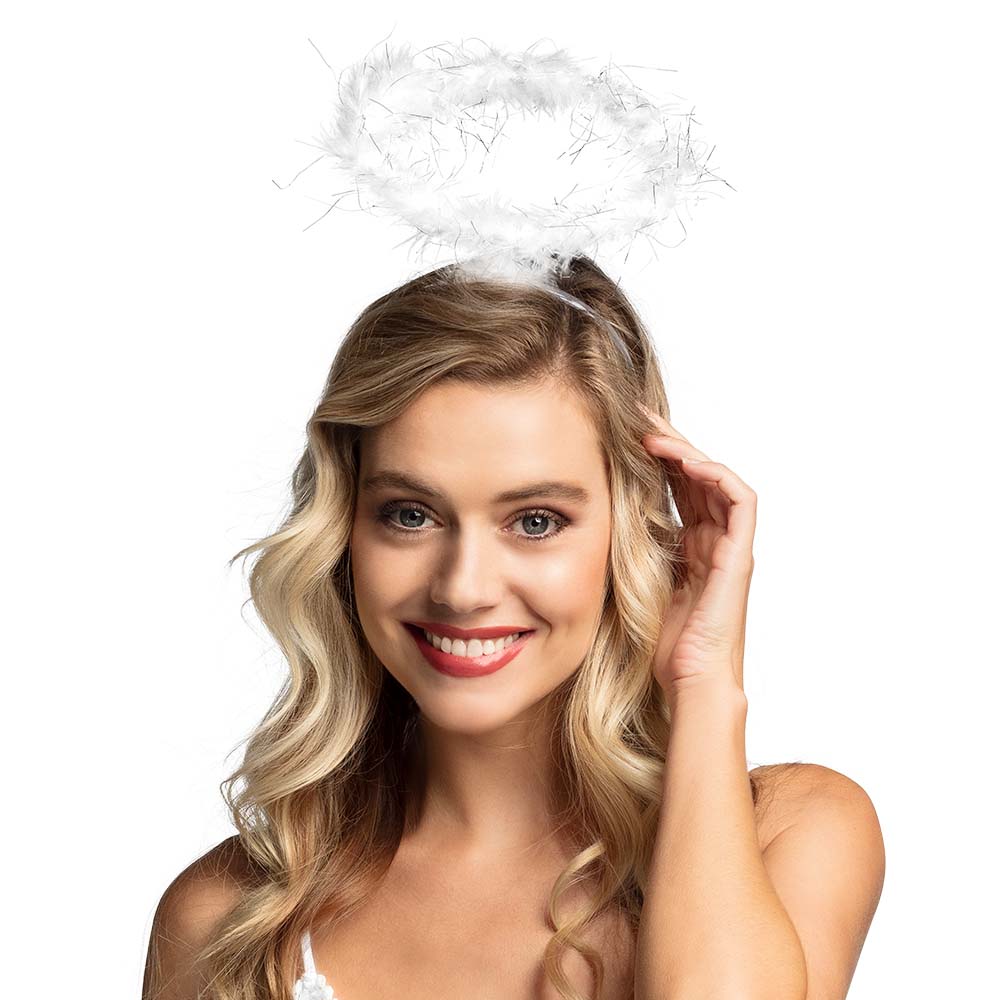 Serre-tête Ailes d'Ange Blanc avec Plumes pour Déguisement