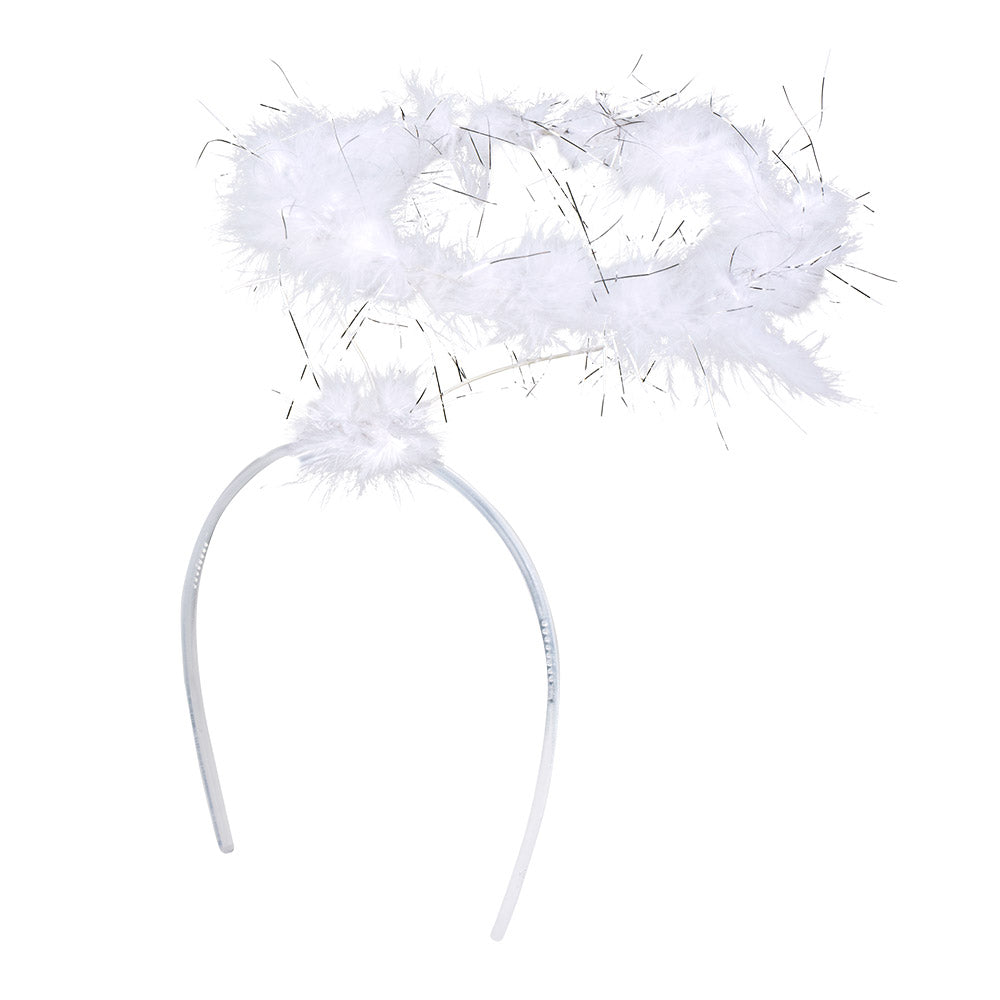 Serre-tête Ailes d'Ange Blanc avec Plumes pour Déguisement