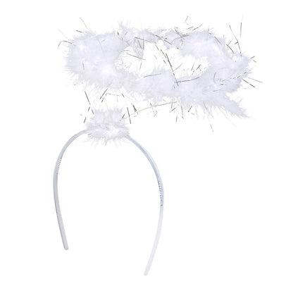 Serre-tête Ailes d'Ange Blanc avec Plumes pour Déguisement