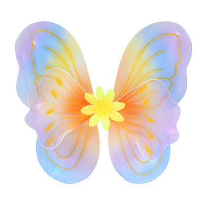 Ailes de Fée Papillon Iridescentes avec Fleur - Déguisement Enfant