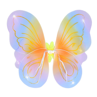 Ailes de Fée Papillon Iridescentes avec Fleur - Déguisement Enfant