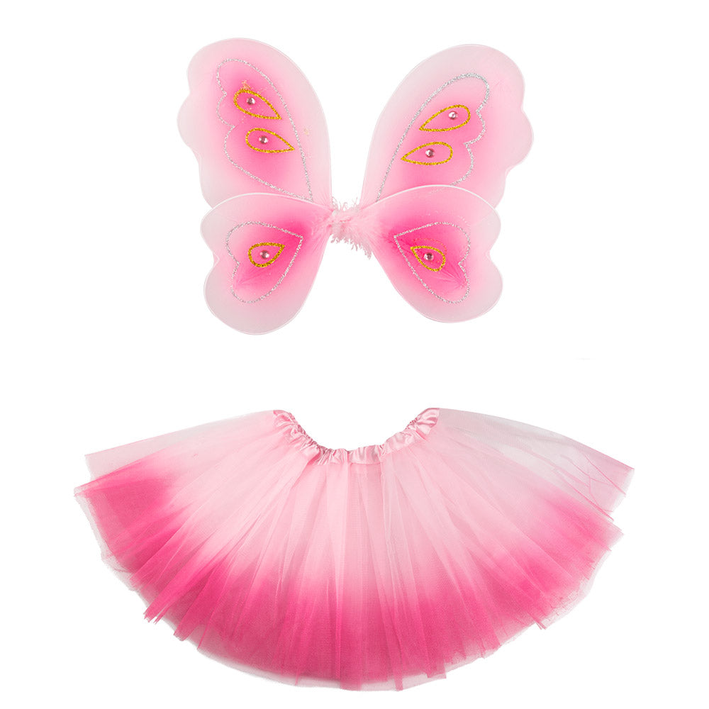 Ailes de Fée Rose avec Tutu Dégradé - Déguisement Enfant