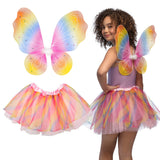 Ailes de fée arc-en-ciel avec tutu coloré - Déguisement enfant