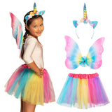 Déguisement Licorne Arc-en-ciel Enfant - Ailes, Headband & Tutu