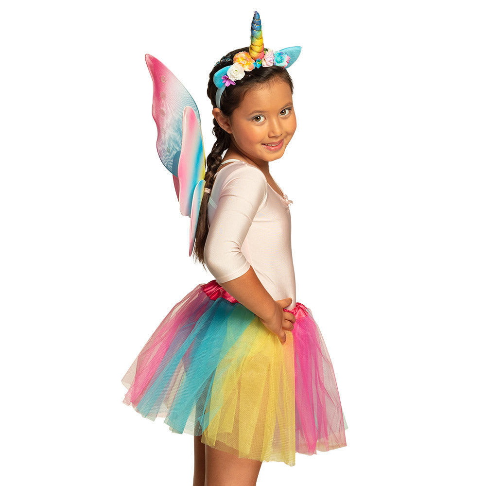Déguisement Licorne Arc-en-ciel Enfant - Ailes, Headband & Tutu