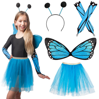 Déguisement Papillon Bleu Enfant - Ailes, Tutu & Accessoires