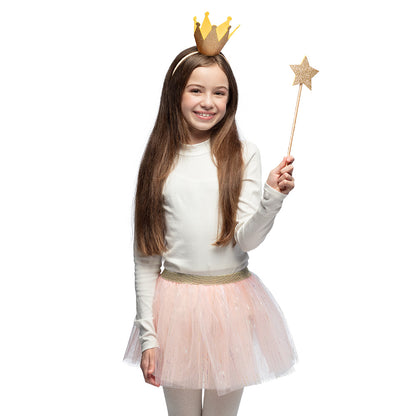 Set Princesse Couronne Tutu Rose Accessoires Fête Enfant