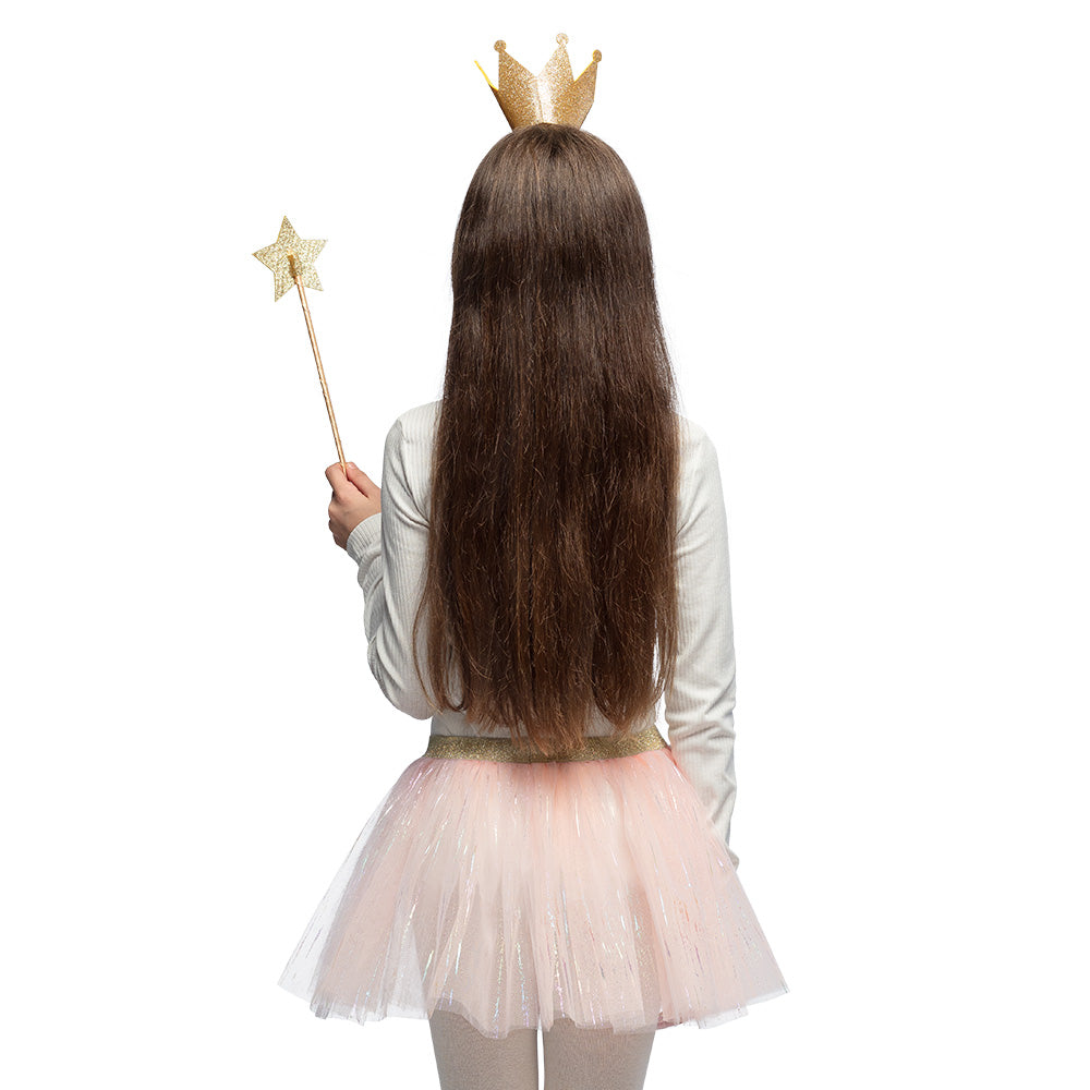 Set Princesse Couronne Tutu Rose Accessoires Fête Enfant
