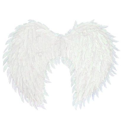 Ailes d'Ange Blanches Pailletées - Accessoire Déguisement