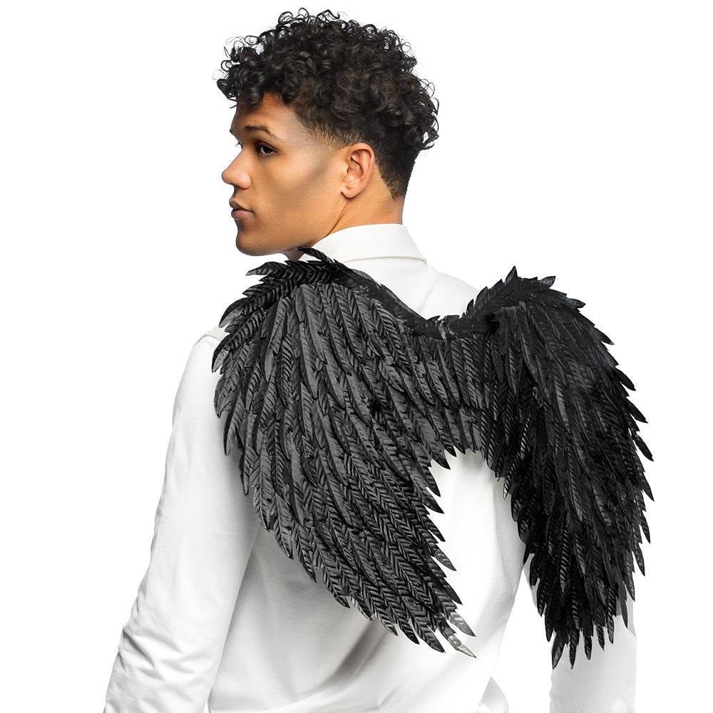 Ailes Noires Plumes Réalistes - Déguisement Ange Démon