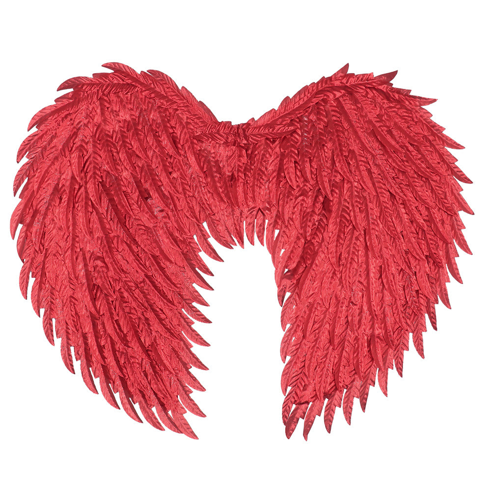 Ailes de Démon Rouges Plumes - Accessoire Halloween Déguisement