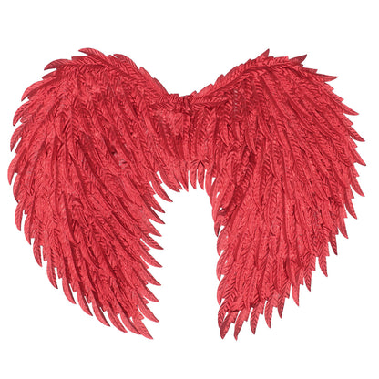 Ailes de Démon Rouges Plumes - Accessoire Halloween Déguisement