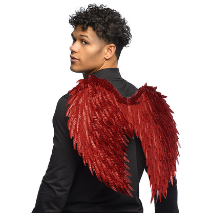Ailes de Démon Rouges Plumes - Accessoire Halloween Déguisement