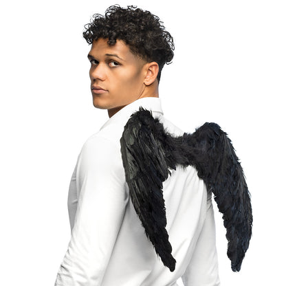 Ailes Noires Plumes Déguisement Ange Démon Halloween