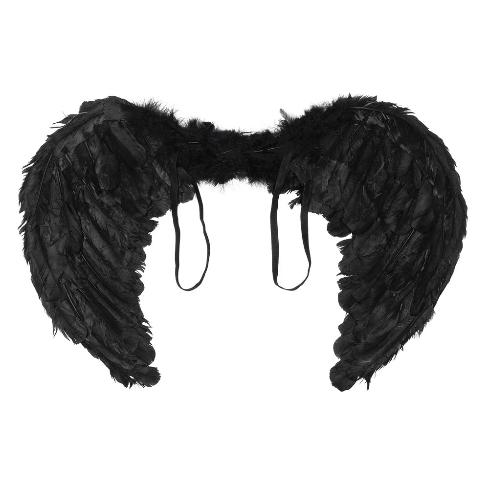 Ailes Noires Plumes Déguisement Ange Démon Halloween
