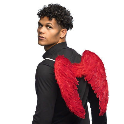 Ailes Rouges Plumes Déguisement Ange Démon Adulte