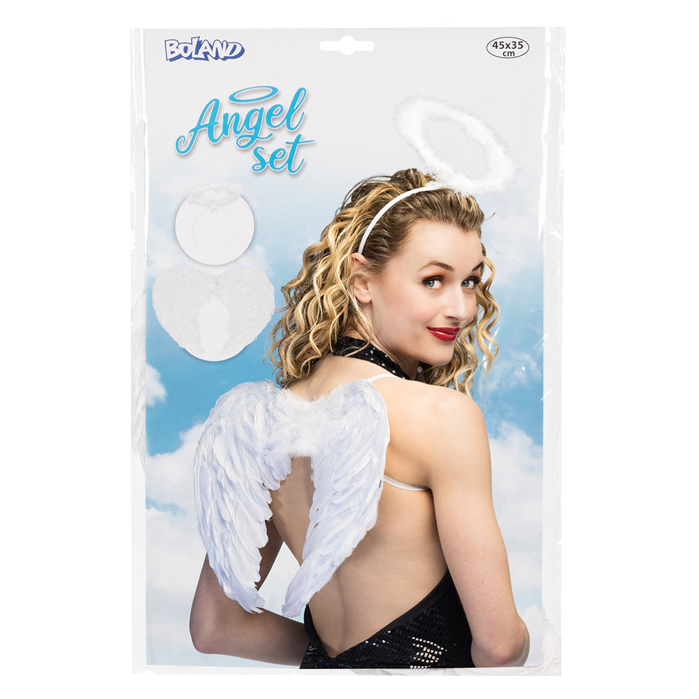 Ensemble Ailes d'Ange Blanc - Auréole & Ailes pour Déguisement