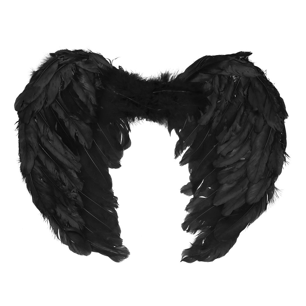 Set Ailes d'Ange Noir avec Auréole et Cornes Diable