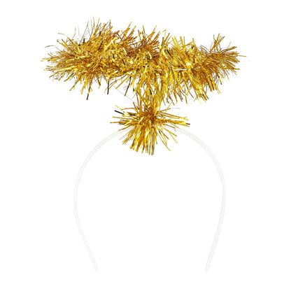 Serre-tête Tinsel Scintillant Doré - Accessoire Fête Festif