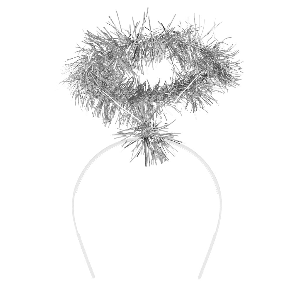 Serre-tête Halo Tinsel Argenté - Accessoire Ange Déguisement
