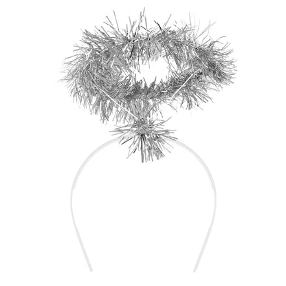 Serre-tête Halo Tinsel Argenté - Accessoire Ange Déguisement