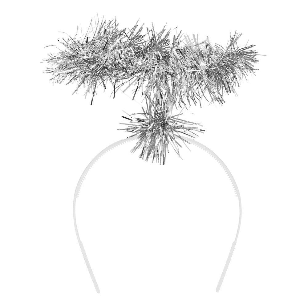 Serre-tête Halo Tinsel Argenté - Accessoire Ange Déguisement