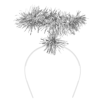 Serre-tête Halo Tinsel Argenté - Accessoire Ange Déguisement