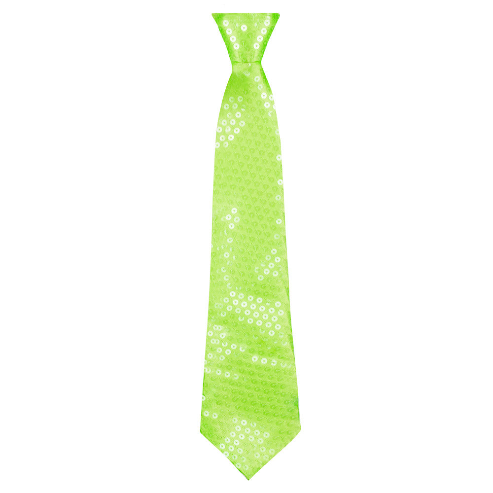 Cravate Paillettes Fluo Adulte - Rose, Vert, Jaune ou Orange