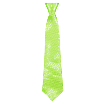 Cravate Paillettes Fluo Adulte - Rose, Vert, Jaune ou Orange
