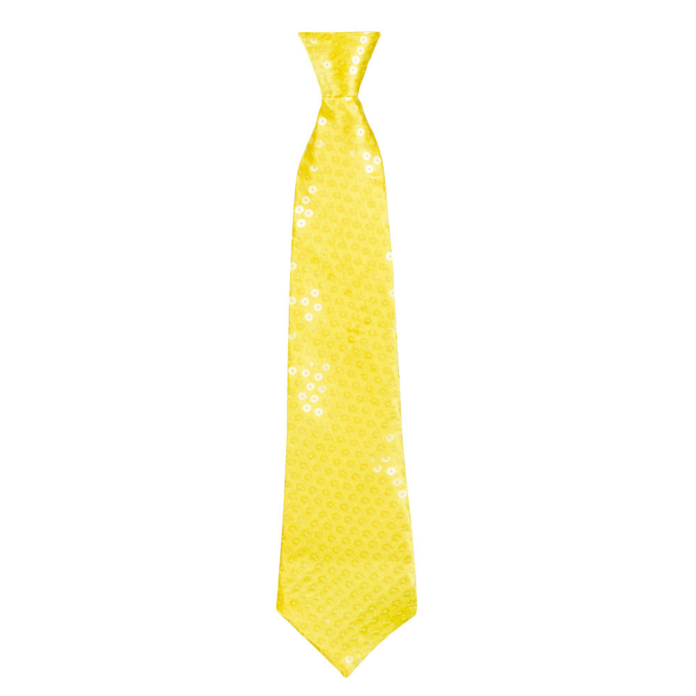 Cravate Paillettes Fluo Adulte - Rose, Vert, Jaune ou Orange